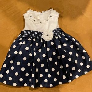 American princess navy and white polka dot dress
